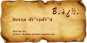 Botta Árpád névjegykártya